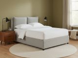 Letto Piazza e Mezza Grigio Chiaro Sfoderabile Contenitore, Dimensione Materasso 120x200 cm - Diamante