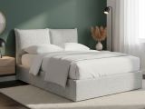 Letto Piazza e Mezza Grigio Chiaro Sfoderabile Contenitore, Dimensione Materasso 120x200 cm - Marmora