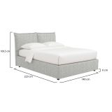 Letto Piazza e Mezza Grigio Chiaro Sfoderabile Contenitore, Dimensione Materasso 120x200 cm - Marmora