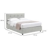 Letto Piazza e Mezza Grigio Chiaro Sfoderabile Contenitore, Dimensione Materasso 120x200 cm - Pollutri