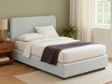 Letto Piazza e Mezza Grigio Chiaro Sfoderabile Contenitore, Dimensione Materasso 120x200 cm - Rezzago