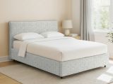 Letto Piazza e Mezza Grigio Chiaro Sfoderabile Contenitore, Dimensione Materasso 120x200 cm - Silandro