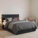 Letto Piazza e Mezza Grigio Scuro Sfoderabile Contenitore, Dimensione Materasso 120x190 cm - Ciconio