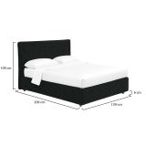 Letto Piazza e Mezza Grigio Scuro Sfoderabile Contenitore, Dimensione Materasso 120x190 cm - Cirie