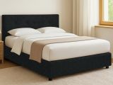 Letto Piazza e Mezza Grigio Scuro Sfoderabile Contenitore, Dimensione Materasso 120x190 cm - Dogliola