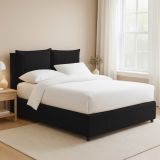 Letto Piazza e Mezza Grigio Scuro Sfoderabile Contenitore, Dimensione Materasso 120x190 cm - Erchie