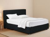 Letto Piazza e Mezza Grigio Scuro Sfoderabile Contenitore, Dimensione Materasso 120x190 cm - Medolago