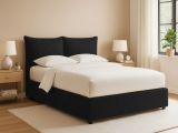 Letto Piazza e Mezza Grigio Scuro Sfoderabile Contenitore, Dimensione Materasso 120x190 cm - Rabbi