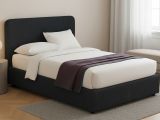 Letto Piazza e Mezza Grigio Scuro Sfoderabile Contenitore, Dimensione Materasso 120x190 cm - Rodero