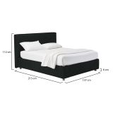 Letto Piazza e Mezza Grigio Scuro Sfoderabile Contenitore, Dimensione Materasso 120x200 cm - Codevigo