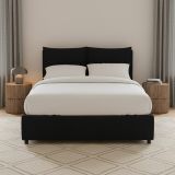Letto Piazza e Mezza Grigio Scuro Sfoderabile Contenitore, Dimensione Materasso 120x200 cm - Diamante