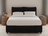 Letto Piazza e Mezza Grigio Scuro Sfoderabile Contenitore, Dimensione Materasso 120x200 cm - Diamante