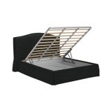 Letto Piazza e Mezza Grigio Scuro Sfoderabile Contenitore, Dimensione Materasso 120x200 cm - Pogno