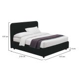 Letto Piazza e Mezza Grigio Scuro Sfoderabile Contenitore, Dimensione Materasso 120x200 cm - Rezzago