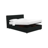 Letto Piazza e Mezza Grigio Scuro Sfoderabile Contenitore, Dimensione Materasso 120x200 cm - Silandro