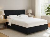 Letto Piazza e Mezza Grigio Scuro Sfoderabile Contenitore, Dimensione Materasso 120x200 cm - Silandro