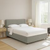 Letto Piazza e Mezza Grigio Sfoderabile Contenitore, Dimensione Materasso 120x190 cm - Cirie