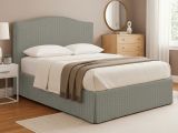 Letto Piazza e Mezza Grigio Sfoderabile Contenitore, Dimensione Materasso 120x190 cm - Lavagna