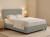 Letto Piazza e Mezza Grigio Sfoderabile Contenitore, Dimensione Materasso 120x190 cm - Medolago