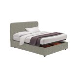 Letto Piazza e Mezza Grigio Sfoderabile Contenitore, Dimensione Materasso 120x190 cm - Rodero