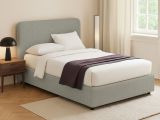 Letto Piazza e Mezza Grigio Sfoderabile Contenitore, Dimensione Materasso 120x190 cm - Rodero