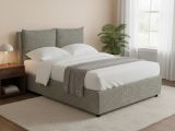 Letto Piazza e Mezza Grigio Sfoderabile Contenitore, Dimensione Materasso 120x200 cm - Diamante