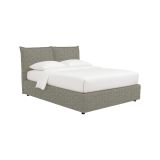 Letto Piazza e Mezza Grigio Sfoderabile Contenitore, Dimensione Materasso 120x200 cm - Marmora