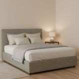 Letto Piazza e Mezza Grigio Sfoderabile Contenitore, Dimensione Materasso 120x200 cm - Noceto