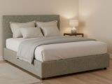 Letto Piazza e Mezza Grigio Sfoderabile Contenitore, Dimensione Materasso 120x200 cm - Noceto