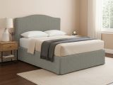 Letto Piazza e Mezza Grigio Sfoderabile Contenitore, Dimensione Materasso 120x200 cm - Pogno