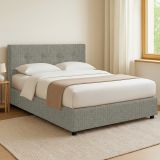 Letto Piazza e Mezza Grigio Sfoderabile Contenitore, Dimensione Materasso 120x200 cm - Pollutri