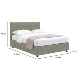Letto Piazza e Mezza Grigio Sfoderabile Contenitore, Dimensione Materasso 120x200 cm - Pollutri