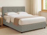 Letto Piazza e Mezza Grigio Sfoderabile Contenitore, Dimensione Materasso 120x200 cm - Pollutri