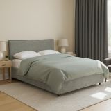 Letto Piazza e Mezza Grigio Sfoderabile Contenitore, Dimensione Materasso 120x200 cm - Silandro