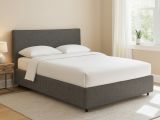 Letto Piazza e Mezza Grigio Tortora Sfoderabile Contenitore, Dimensione Materasso 120x190 cm - Cirie