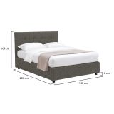 Letto Piazza e Mezza Grigio Tortora Sfoderabile Contenitore, Dimensione Materasso 120x190 cm - Dogliola