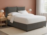 Letto Piazza e Mezza Grigio Tortora Sfoderabile Contenitore, Dimensione Materasso 120x190 cm - Erchie