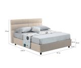 Letto Piazza e Mezza Grigio Tortora Sfoderabile Contenitore, Dimensione Materasso 120x190 cm Made in Italy - Brivio
