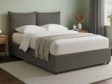 Letto Piazza e Mezza Grigio Tortora Sfoderabile Contenitore, Dimensione Materasso 120x190 cm - Rabbi