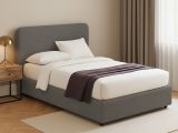 Letto Piazza e Mezza Grigio Tortora Sfoderabile Contenitore, Dimensione Materasso 120x190 cm - Rodero