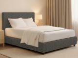 Letto Piazza e Mezza Grigio Tortora Sfoderabile Contenitore, Dimensione Materasso 120x200 cm - Codevigo