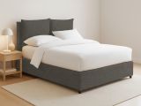 Letto Piazza e Mezza Grigio Tortora Sfoderabile Contenitore, Dimensione Materasso 120x200 cm - Diamante