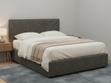 Letto Piazza e Mezza Grigio Tortora Sfoderabile Contenitore, Dimensione Materasso 120x200 cm - Noceto