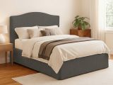 Letto Piazza e Mezza Grigio Tortora Sfoderabile Contenitore, Dimensione Materasso 120x200 cm - Pogno