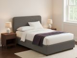 Letto Piazza e Mezza Grigio Tortora Sfoderabile Contenitore, Dimensione Materasso 120x200 cm - Rezzago