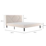Letto piazza e mezza Hemera, 120x190 cm, Beige