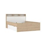 Letto piazza e mezza Jean, 206x150 h97 cm, Rovere e Bianco