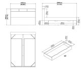 Letto piazza e mezza Jean, 206x150 h97 cm, Rovere e Bianco