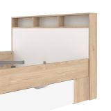 Letto piazza e mezza Jean, 206x150 h97 cm, Rovere e Bianco
