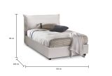 Letto piazza e mezza Latona, adatto per materasso Cm 120x190, Bianco